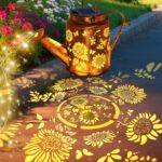 VOOKRY Solar Lights Outdoor Waterproof, Sunflower Metal Solar Watering Can Light... - Image 3