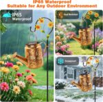 VOOKRY Solar Lights Outdoor Waterproof, Sunflower Metal Solar Watering Can Light... - Image 6