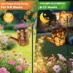 VOOKRY Solar Lights Outdoor Waterproof, Sunflower Metal Solar Watering Can Light... - Image 7