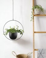 Hanging Planter for Indoor Outdoor Plants Metal Mid Century Minimalist Wall Ceil... - Image 4