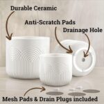 Ceramic Pots for Plants Set of 3 Sizes - 6, 5, 4 Inch Diameter Plant Pots with D... - Image 3
