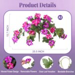 Artificial Fake Flowers Plants for Outdoor Decoration, 2PCS Faux Petunias Silk F... - Image 3
