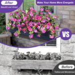 Artificial Fake Flowers Plants for Outdoor Decoration, 2PCS Faux Petunias Silk F... - Image 4
