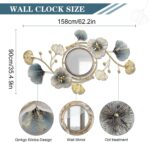 Metal Wall Mirrors Decor, Large Ginkgo Leaf Wall-Mounted Mirrors, Big Wall Decor... - Image 3