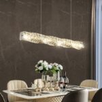 Long Strip LED Ceiling Chandelier Luxury Crystal Living Room Indoor Home Pendant... - Image 5