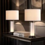 Kyrid 23.25'' Glass Table Lamp Set with Built-in Frosted Glass Night Light for E... - Image 8