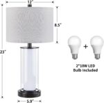 Kyrid 23.25'' Glass Table Lamp Set with Built-in Frosted Glass Night Light for E... - Image 9