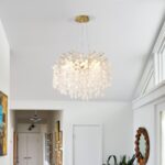 18-Inch Coastal Chandelier, 6-Light Gold Tree Branch Chandelier, Modern Foyer Be... - Image 8