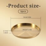 12 Inch Gold Round Serving Tray, 3 Pack Stainless Steel Coffee Table Tray, Moder... - Image 3