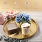 12 Inch Gold Round Serving Tray, 3 Pack Stainless Steel Coffee Table Tray, Moder... - Image 4