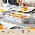MALACASA Casserole Dishes for Oven, Porcelain Baking Dishes, Ceramic Bakeware Se... - Image 5