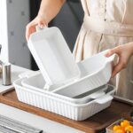 MALACASA Casserole Dishes for Oven, Porcelain Baking Dishes, Ceramic Bakeware Se... - Image 8