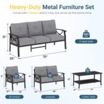 RoyalCraft Outdoor Patio Furniture Set, 7 Seats Outdoor Patio Set with 4" Thick ... - Image 3