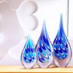 Luxury Lane Hand Blown Swirl Wave Tear Drop Sommerso Art Glass Sculpture for Hom... - Image 3