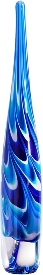 Luxury Lane Hand Blown Swirl Wave Tear Drop Sommerso Art Glass Sculpture for Hom... - Image 4