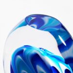 Luxury Lane Hand Blown Swirl Wave Tear Drop Sommerso Art Glass Sculpture for Hom... - Image 7