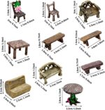 Cayway 17 PCS Miniature Garden Ornaments, Miniature Garden Table and Chairs Set,... - Image 3
