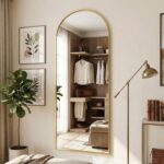 Suidia 56"x15" Arched Full Length Mirror with Stand, Full Body Mirror with Alumi... - Image 4