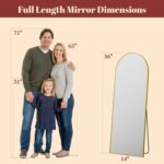 Suidia 56"x15" Arched Full Length Mirror with Stand, Full Body Mirror with Alumi... - Image 5