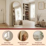 Suidia 56"x15" Arched Full Length Mirror with Stand, Full Body Mirror with Alumi... - Image 6