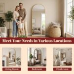 Suidia 56"x15" Arched Full Length Mirror with Stand, Full Body Mirror with Alumi... - Image 9
