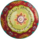 Tunisian Sunset 13.25" Ceramic Serving Bowl – 128 oz. Multicolor Pasta Bowl with... - Image 3