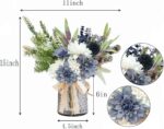Wracra Artificial Flowers in Vase, Silk Fake Flowers with Vase, Faux Flowers Tab... - Image 3