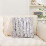 Grey Chunky Knit Throw Pillow Covers 1PC 18"×18" Square Luxury Style Crochet Pil... - Image 3