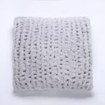 Grey Chunky Knit Throw Pillow Covers 1PC 18"×18" Square Luxury Style Crochet Pil... - Image 4