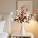 10 Pcs Fake Flowers, Artificial Mums With Long Stems, Faux Pompon Mums Floral Ar... - Image 3
