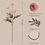 10 Pcs Fake Flowers, Artificial Mums With Long Stems, Faux Pompon Mums Floral Ar... - Image 4