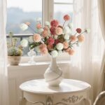 10 Pcs Fake Flowers, Artificial Mums With Long Stems, Faux Pompon Mums Floral Ar... - Image 5