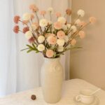 10 Pcs Fake Flowers, Artificial Mums With Long Stems, Faux Pompon Mums Floral Ar... - Image 6