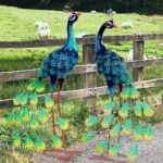 Kircust Solar Metal Peacock Statues - Set of 2 Weatherproof Outdoor Decor with S... - Image 7
