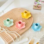 Colorful Ceramic Candlestick Holders Set of 4, Cute Easter Taper Candle Holders ... - Image 5