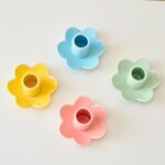 Colorful Ceramic Candlestick Holders Set of 4, Cute Easter Taper Candle Holders ... - Image 8