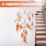 VICASKY Handmade Large Plume Wall Hanging Pendant, Beige and Camel Color, Home D... - Image 10