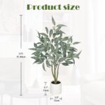 Artificial Eucalyptus Tree in White Pot – 3FT Faux Indoor Plant for Home Décor, ... - Image 3
