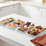 12" Serving Platters Set of 4, White Rectangular Plates, Ceramic Serving Tray, S... - Image 8