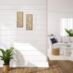Gold Metal Wall Art with Wooden Base, 15.7"x6.3" Metal Frame Gold Wall Decor wit... - Image 5