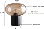 Lamps for Living Room Table Top Simple Marble Glass Nightstand Lamps Art Deco Be... - Image 3