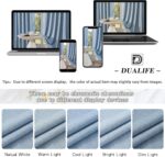 DUALIFE Dusty Blue Linen Pleated Curtains-72 Inch Wide Vertical Drapes Sliding G... - Image 7
