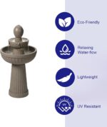 37.80” H Outdoor Water Fountain Made with Eco-Friendly Recyclable Materials, Pol... - Image 4