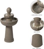 37.80” H Outdoor Water Fountain Made with Eco-Friendly Recyclable Materials, Pol... - Image 5