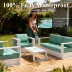 LayinSun Oversized Aluminum Outdoor Furniture Set, 4 Piece Patio Sofa Sets with ... - Image 3