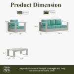 LayinSun Oversized Aluminum Outdoor Furniture Set, 4 Piece Patio Sofa Sets with ... - Image 8