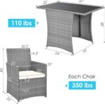 HAPPYGRILL 3 Piece Patio Furniture Set, Outdoor PE Rattan Wicker Bistro Set with... - Image 6