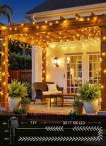 Brightown 2 Pack Solar String Lights Outdoor Waterproof, 80FT 200 LED Solar Powe... - Image 4