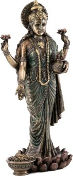 Top Collection Lakshmi Statue on Lotus Platform - Goddess of Wealth, Prosperity,... - Image 4