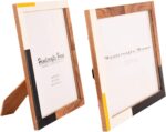 Handicrafts Home 8x10 Picture Frames Pack of 2 – Mondrian Warm Oak Resin Inlay P... - Image 5